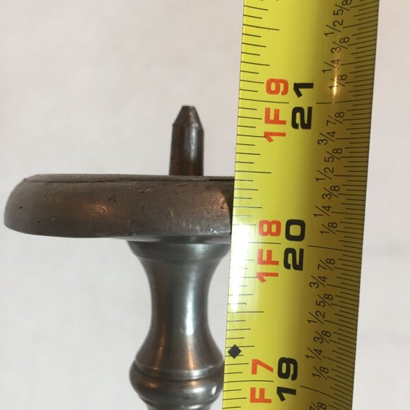 Vintage Pewter Candle Stick Holder 21" Tall - Picture 6 of 7